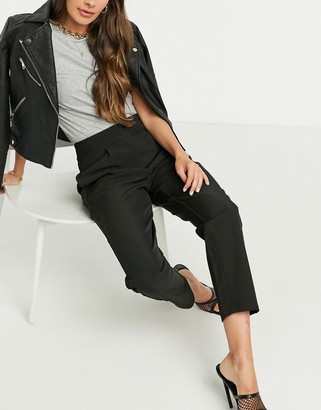 Y.A.S tailored trouser with deep waistband and pleat front in black