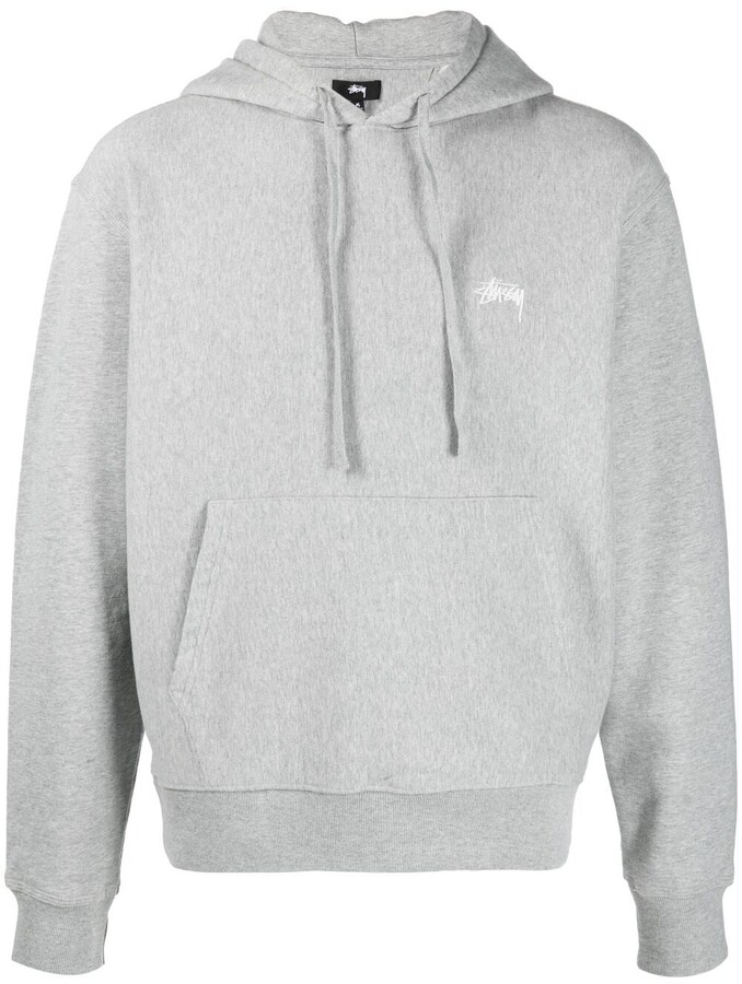 Stussy Logo Embroidered Cotton Hoodie - ShopStyle