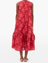 Thumbnail for your product : Erdem Winsloe Drop-hem Floral-jacquard Organza Dress - Pink