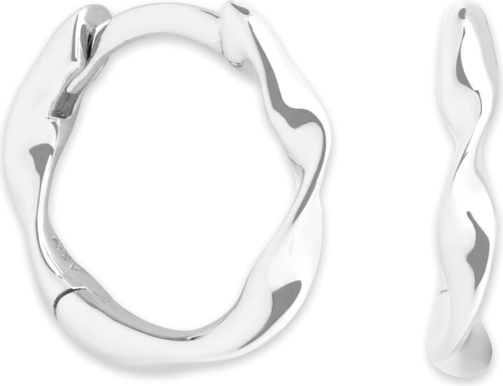 Astrid & Miyu Small White Gold Twist Hoop Earrings