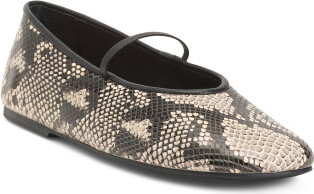 Leather Martinez Mary Jane Flats for Women | Leather/Snakeskin/Man-Made Sole