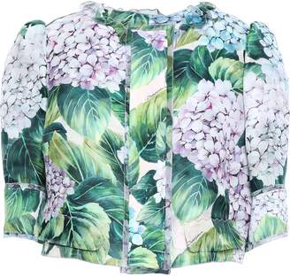 Dolce & Gabbana Cropped Floral-print Silk-blend Organza Jacket