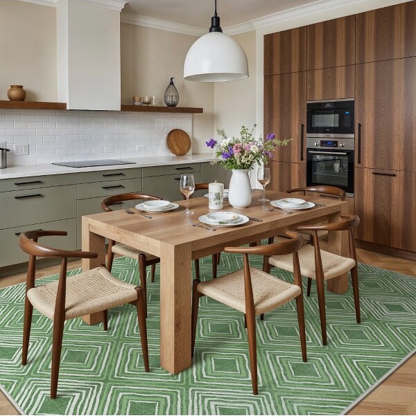 AbynowFloralLoomedMachineWashableAreaRugGREEN8'x10'