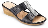 Thumbnail for your product : Cushion Walk Mules With Diamante Trim Extra Wide EEE Fit