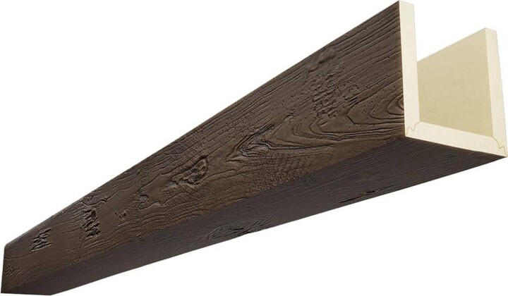 Ekena Millwork Timberthane 12 in. x 4 in. x 22 ft. 3-Sided (U-Beam) Knotty Pine Aged Faux Wood Ceiling Beam