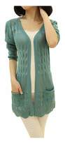 Thumbnail for your product : ARJOSA Womens Crochet Knitted Pocketed Draped Open Front Cardigan Sweaters Tops