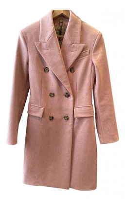burberry pink coat wool