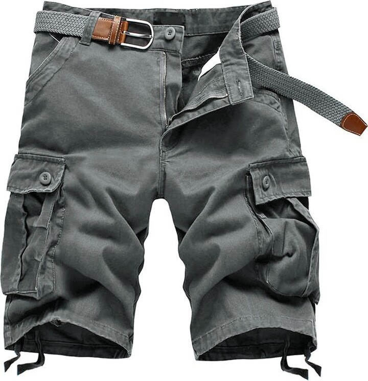 Ansenesna Trekking Trousers Mens Cotton Shorts Mens Black Scrub