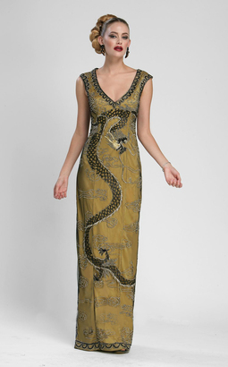 Sue Wong Embroidered V Neck Long Gown N3437