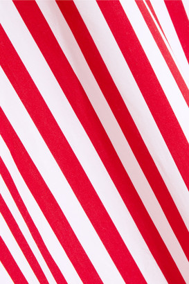 Balenciaga Striped Cotton-poplin Maxi Dress - Red