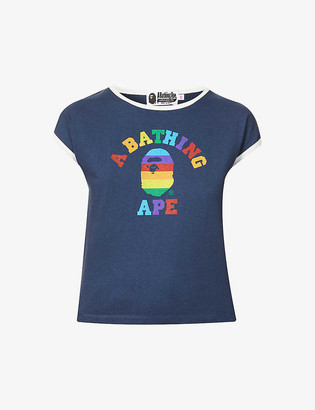 BAPE Rainbow college trim cotton-jersey T-shirt
