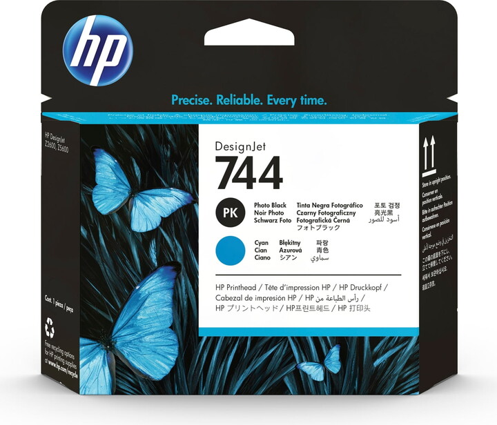 HP 744 Photo Black/Cyan DesignJet Printhead, F9J86A