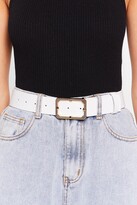 Thumbnail for your product : Nasty Gal Womens Faux Leather Croc Embossed Skinny Belt - White - One Size
