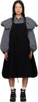 Black Pin-Buckle Midi Dress 