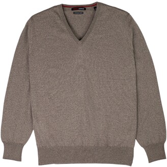 Romeo Merino - Merino Wool V-Neck Sweater - Brown Brindle