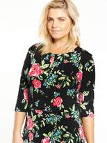 Thumbnail for your product : V by Very Curve Three Quarter Sleeve Jersey Tea Dress