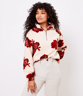 loft sherpa zip sweatshirt