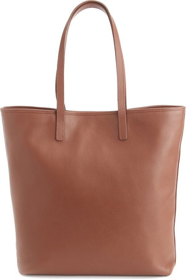 ROYCE New York Tall Leather Tote with Wristlet