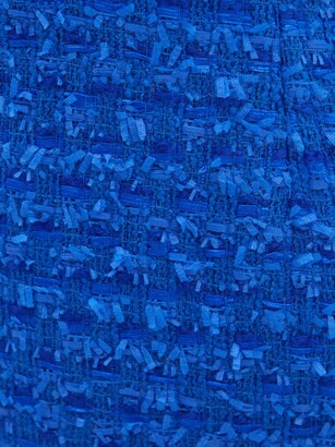 Balmain Buttoned-shoulder Tweed Mini Dress - Blue