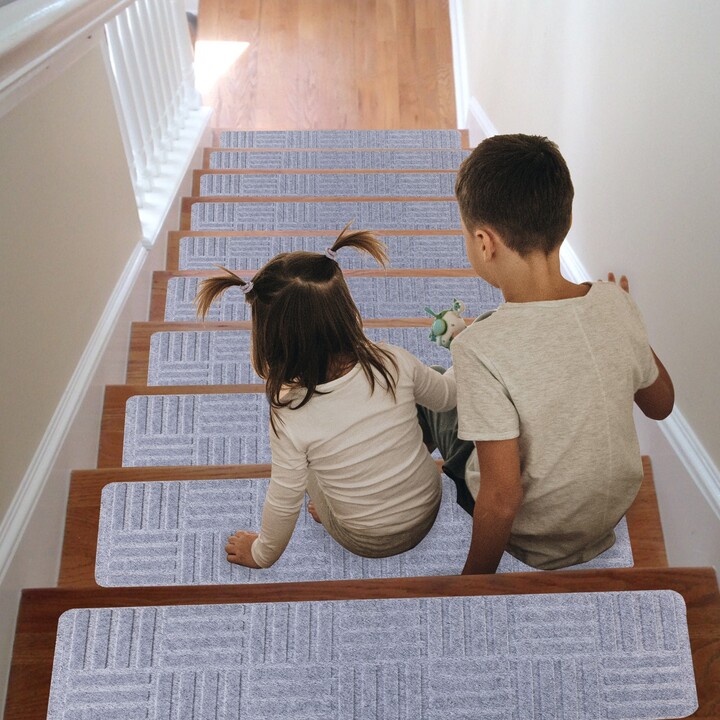 Sel Treads Modern NonSlip Stair Treads, 8"x30" Carpet Rug Non Skid