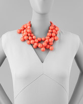 Thumbnail for your product : Kenneth Jay Lane Beaded Cluster Necklace, Coral