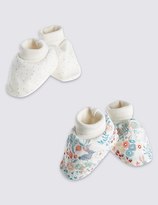 Thumbnail for your product : Marks and Spencer 2 Pack Pure Cotton Assorted Booties