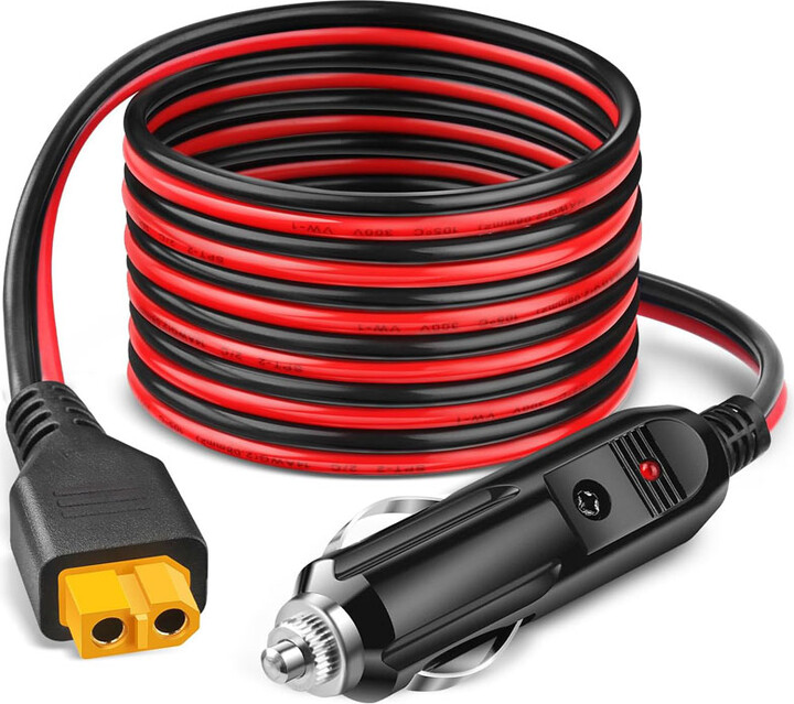 April Ample 3m/1.5m 12AWG Car Cigarette Lighter to XT60 Adapter Cable for ALLPOWERS R600 R1500 R2500 S2000 Pro Ecoflow Delta/River Anker.
