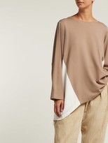 Thumbnail for your product : Koché Contrast Panel Stretch-jersey Long-sleeved Top - Beige Multi