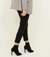 Thumbnail for your product : New Look Black Suedette Reverse Zip Peep Toe Stiletto Ankle Boot