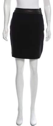 Neil Barrett Leather-Accented Mini Skirt Black Leather-Accented Mini Skirt