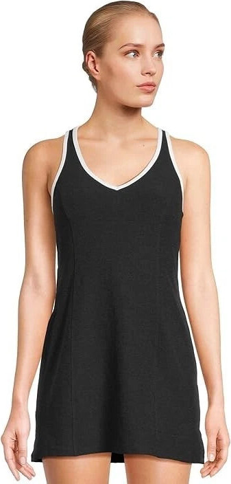 Women's Beyond Yoga Spacedye SD6283-003 Dress Black V-Neck Sleeveless RED199