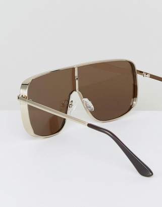 Quay X Kylie Jenner Unbothered Visor Sunglasses In Brown
