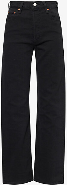 Levi's Womens Black Sprout Ribcage High-Rise Straight Denim Jeans 31