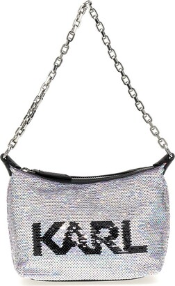 Karl Lagerfeld Iris Blue & Silver Leather Tote LH9AS2AWMXF