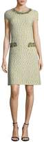 St. John Collection Romee Tweed Fringe-Pocket Dress