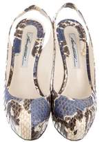 Thumbnail for your product : Brian Atwood Snakeskin Slingback Pumps