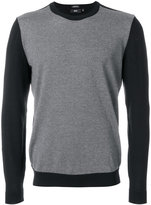 Thumbnail for your product : HUGO BOSS colour block crew neck sweater