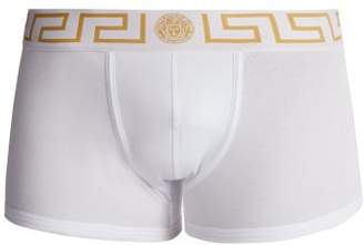 Versace - Logo Jacquard Stretch Cotton Boxer Trunks - Mens - White
