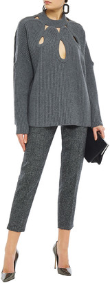 Antonio Berardi Cropped Wool-tweed Slim-leg Pants