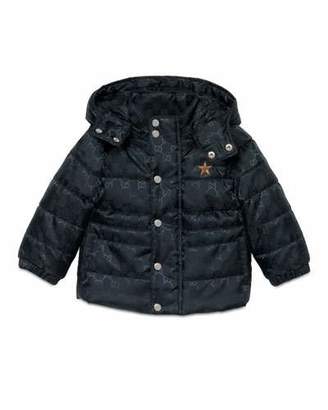 Gucci GG Jacquard Puffer Jacket, Navy, Size 6-36 Months