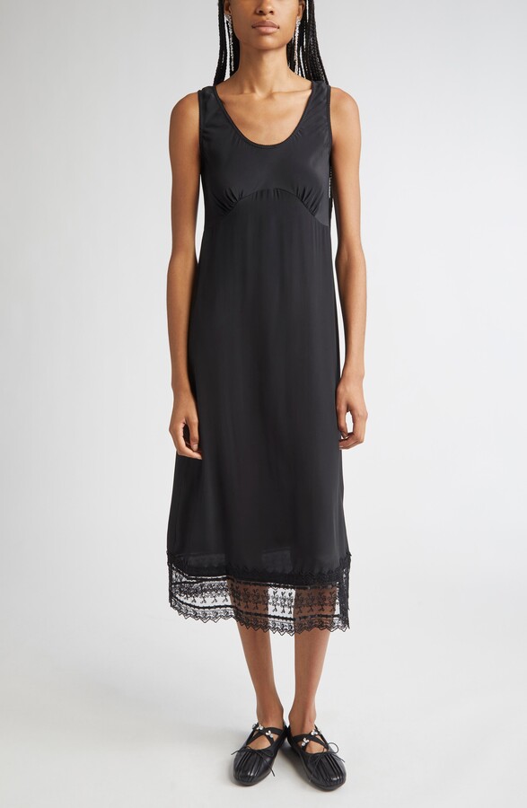Simone Rocha Scoop Neck Lace Trim Midi Dress