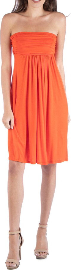 24/7 Comfort Apparel Women’s Strapless Empire Waist Mini Dress