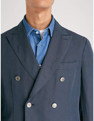 SLOWEAR Chinolino double-breasted linen and cotton-blend jacket