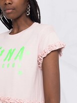Thumbnail for your product : Gina logo-print cropped T-shirt