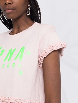 Gina logo-print cropped T-shirt