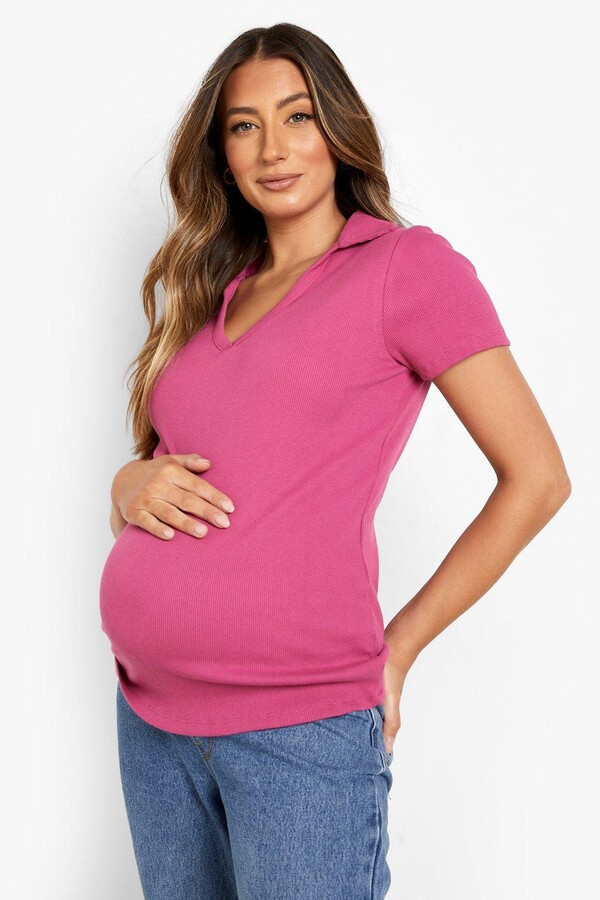 Disco Pink #MA33 Ingrid & Isabel Women's Maternity Woven Top 