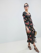 Thumbnail for your product : ASOS DESIGN maxi wrap dress in mix print