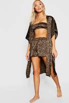 Thumbnail for your product : boohoo Leopard Three Piece Beach Co-ord Set