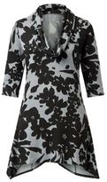 Thumbnail for your product : New Look Apricot Grey Cowl Neck Floral Print Tunic Dress