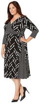 Thumbnail for your product : Lauren Ralph Lauren Plus Size Printed Matte Jersey Carlyna 3/4 Sleeve Day Dress (Black/Dark Fern/Colonial Cream) Women's Clothing
